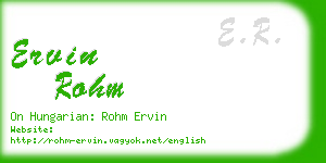 ervin rohm business card